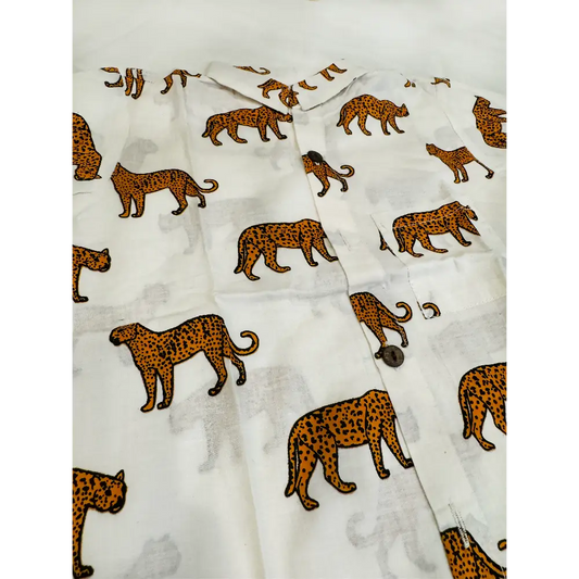 100 % Cotton Leopard Print Boys Co-Ord Set - Boys