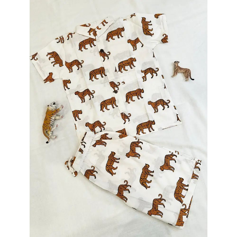 100 % Cotton Leopard Print Boys Co-Ord Set - Boys