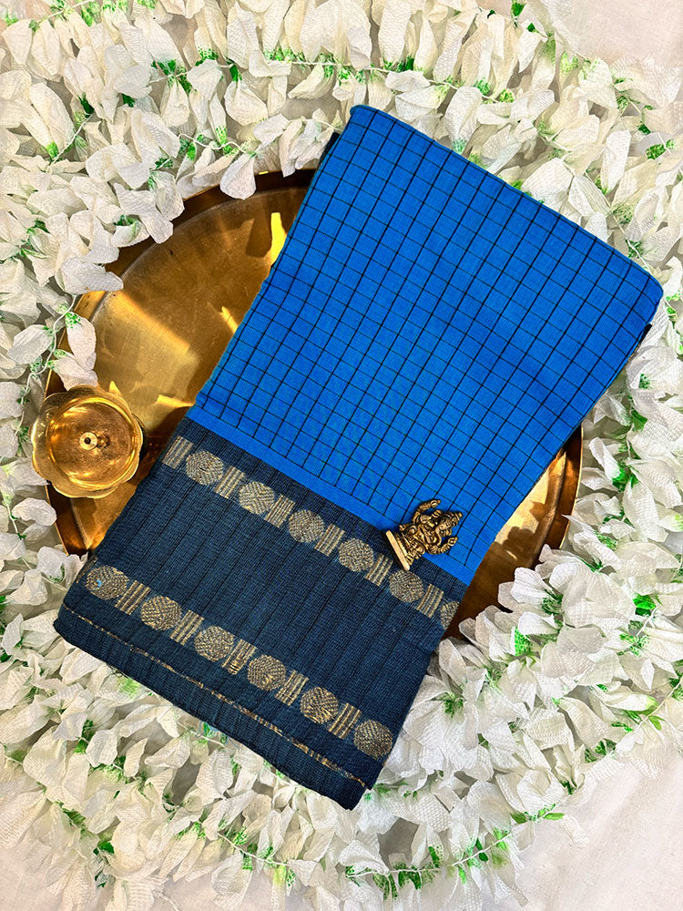 Indian Classical Dance Practice Saree | Soft Checkered Cotton Dance Saree, Bharatanatyam, Kuchipudi & Odissi Saree | Indian Classical Dance Wear (Copy)