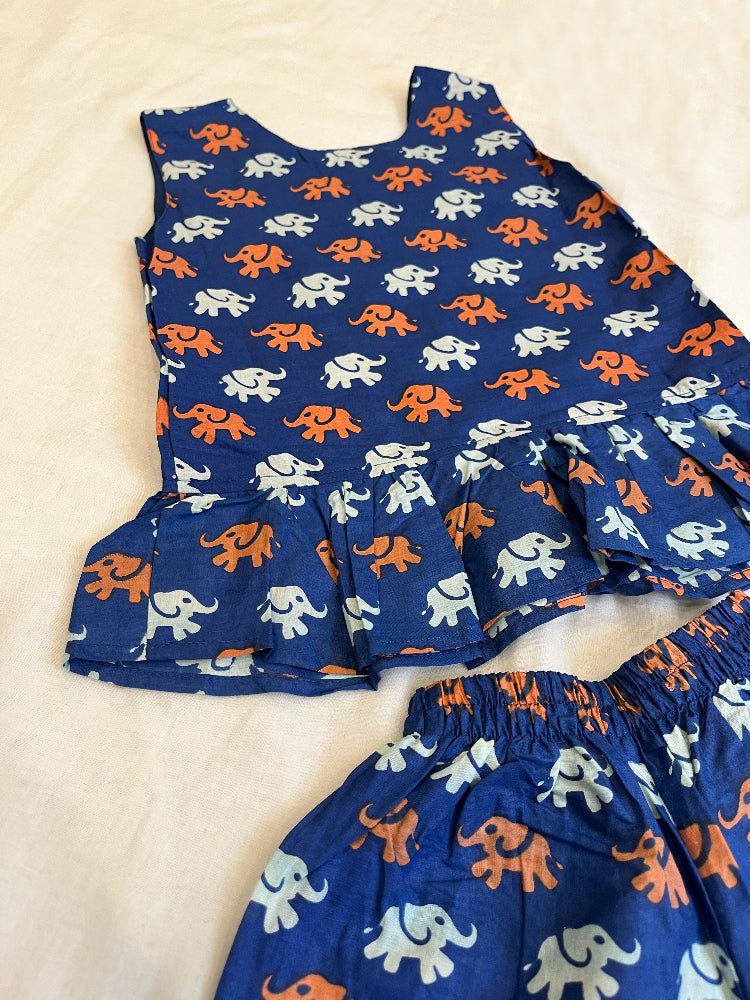 cotton animal printed girls co-ords set