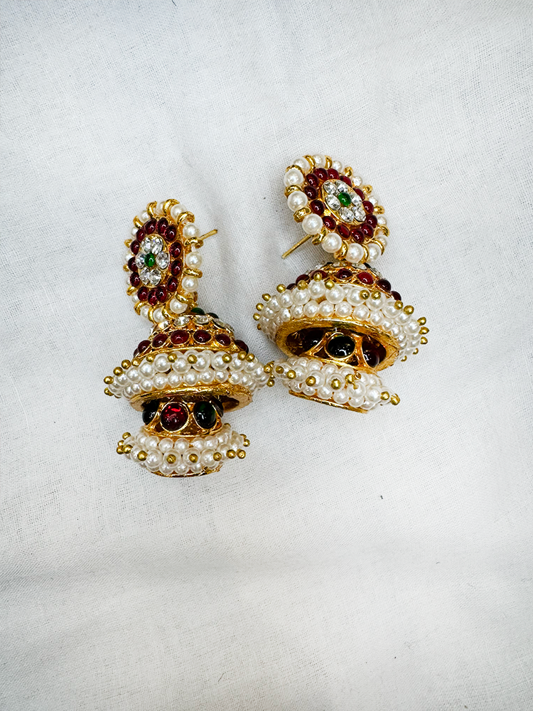 double jhumka earrings indian