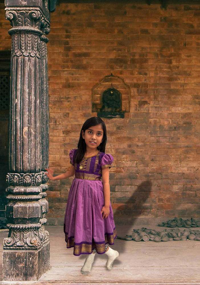 purple kalyani cotton dress