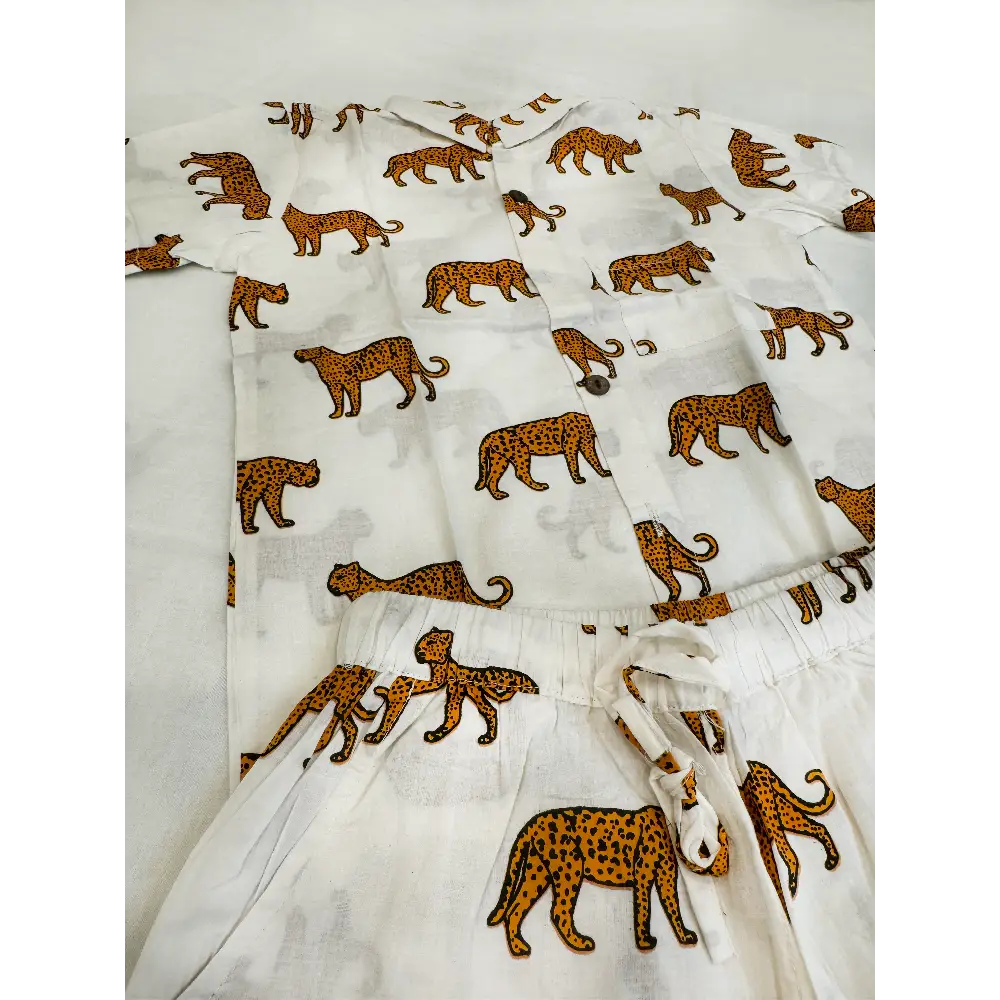 100 % Cotton Leopard Print Boys Co-Ord Set - Boys
