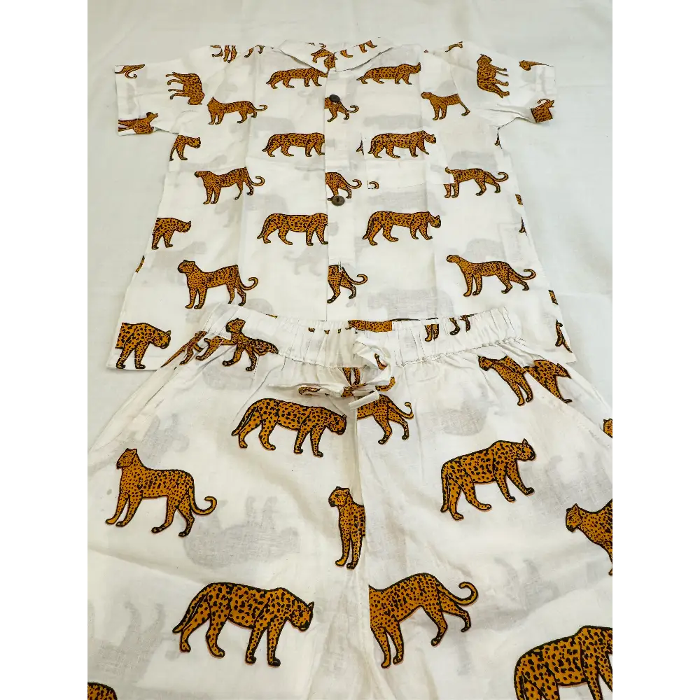 100 % Cotton Leopard Print Boys Co-Ord Set - Boys