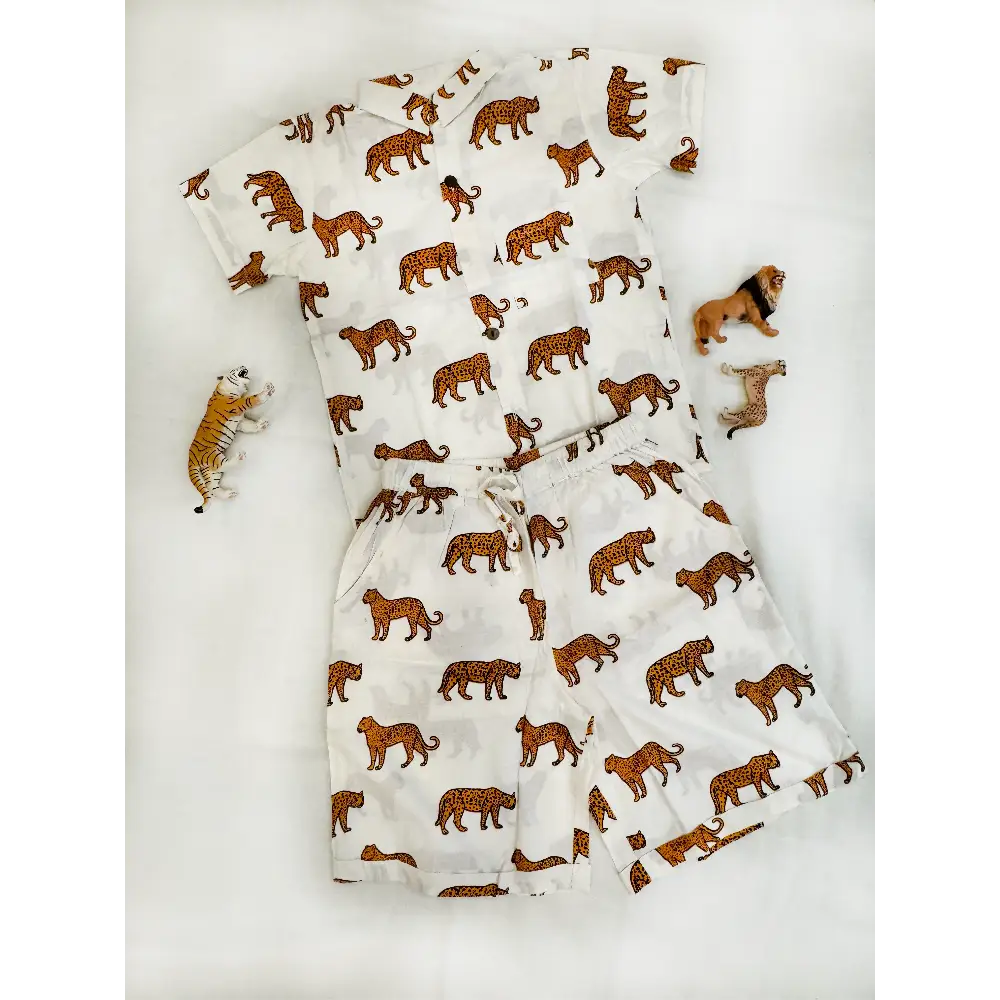 100 % Cotton Leopard Print Boys Co-Ord Set - Boys