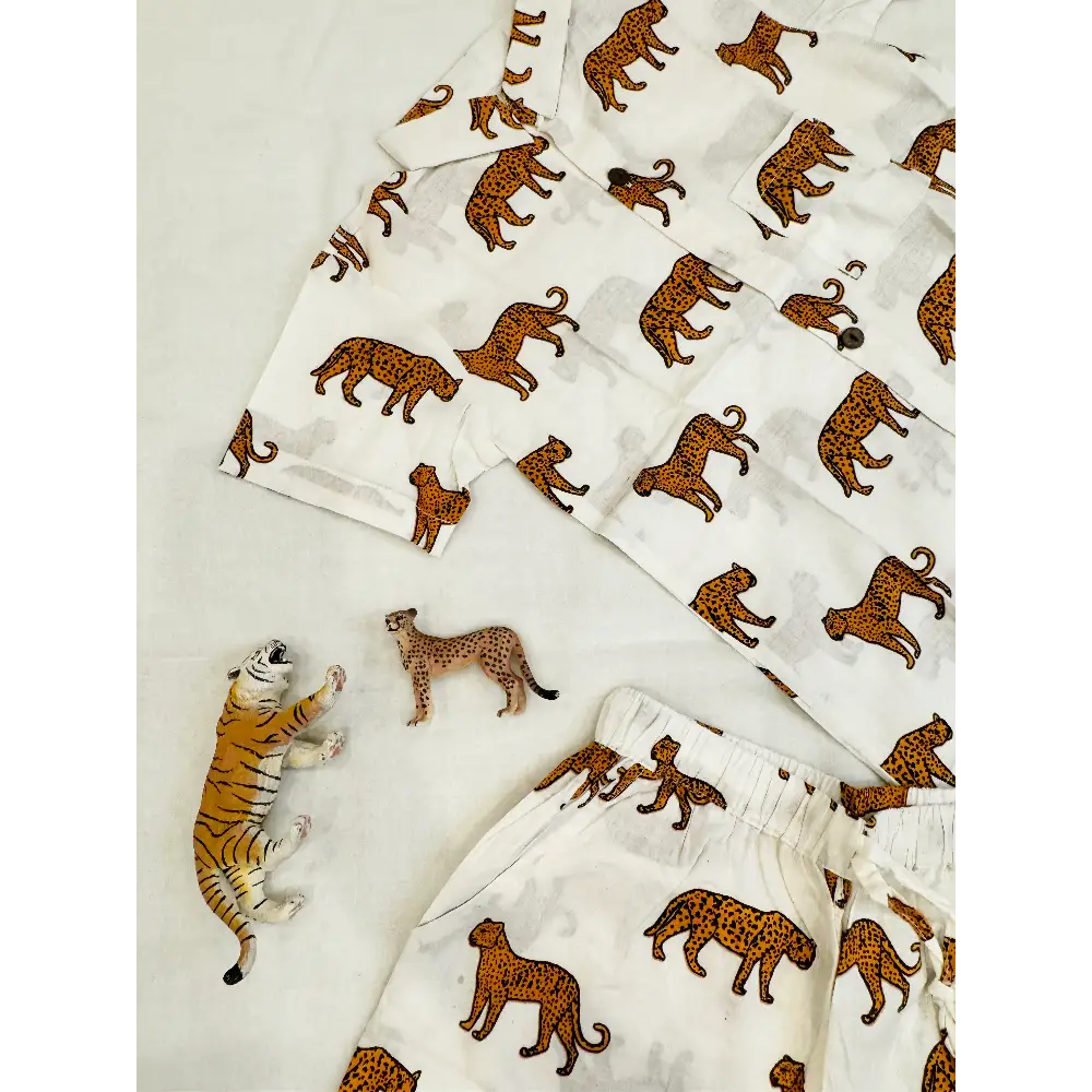 100 % Cotton Leopard Print Boys Co-Ord Set - Boys