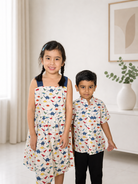 Dinosaur's Dream-Cotton Dinosaurs Printed Boys Button Down Shirt