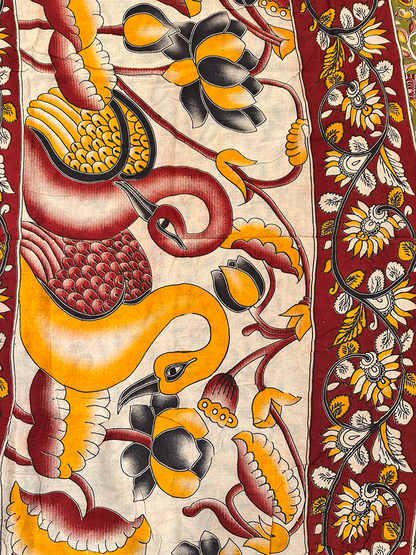 Kalamkari printed cotton saree