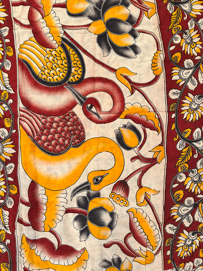 Kalamkari printed cotton saree