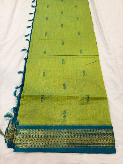 Green kalyani silk cotton saree