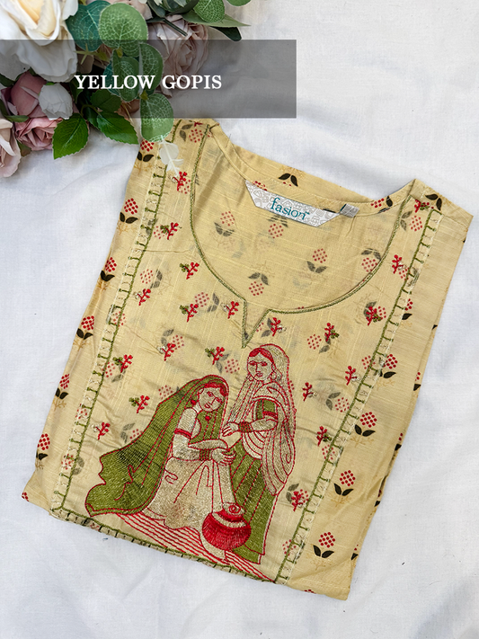 Embroiled Rayon and Cotton Blend Kurti