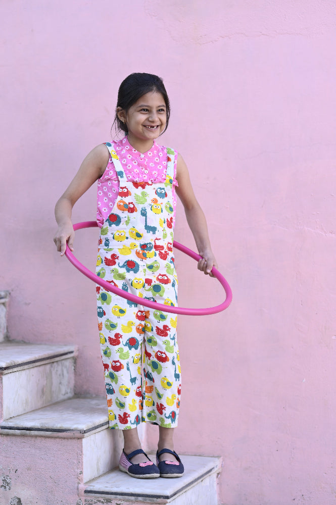 Cotton animal printed kids romper & jumpsuit