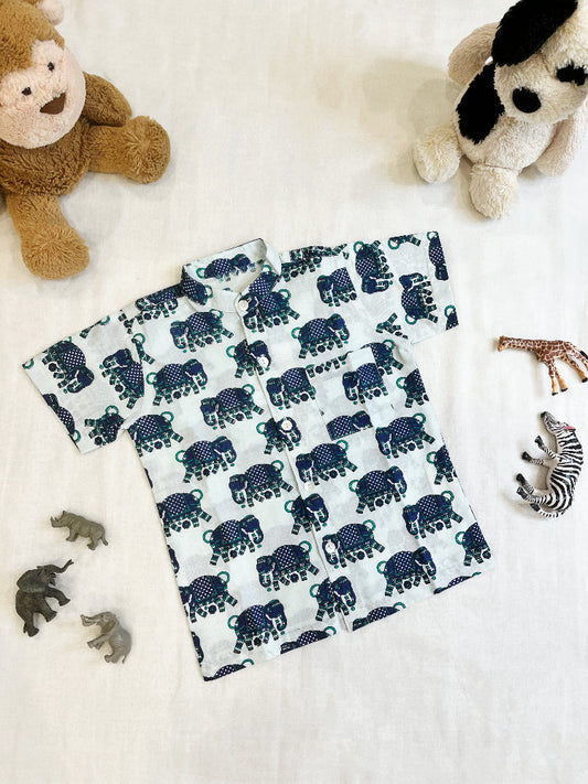 animal print boys button down shirt
