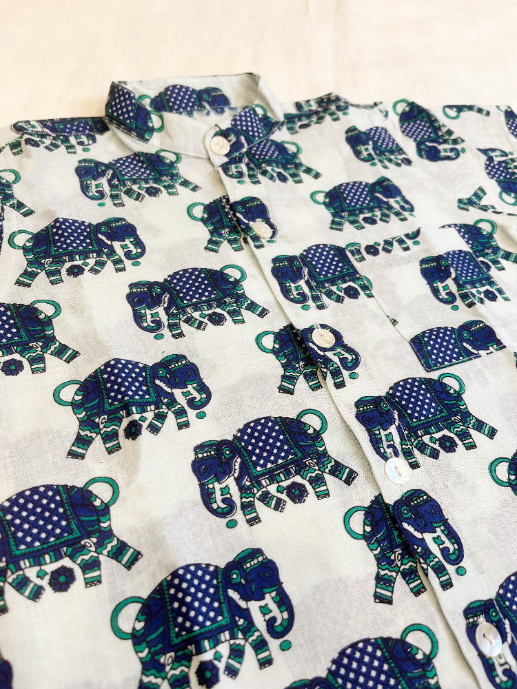 animal print boys button down shirt