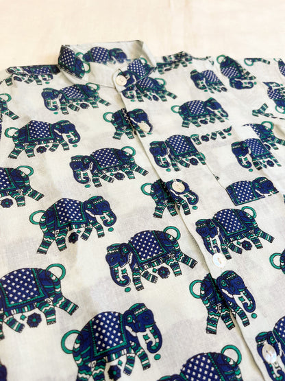 animal print boys button down shirt