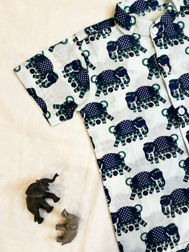 animal print boys button down shirt
