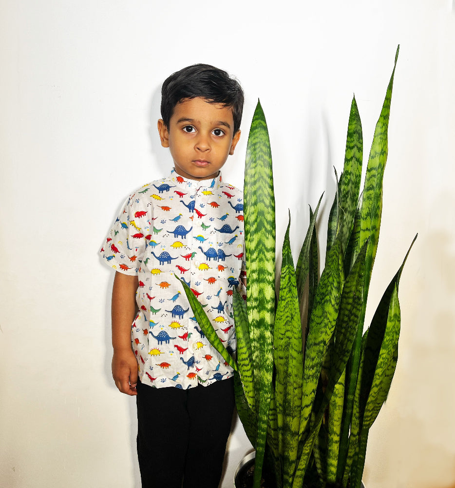 animal print boys button down shirt