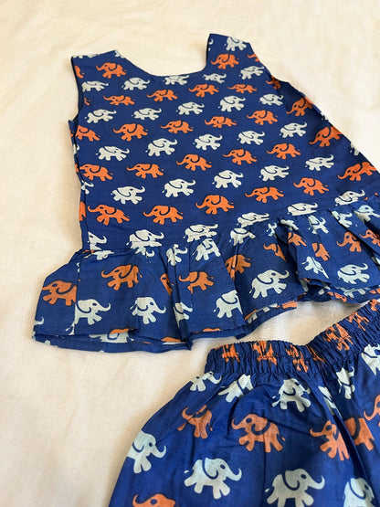 cotton animal printed girls co-ords set