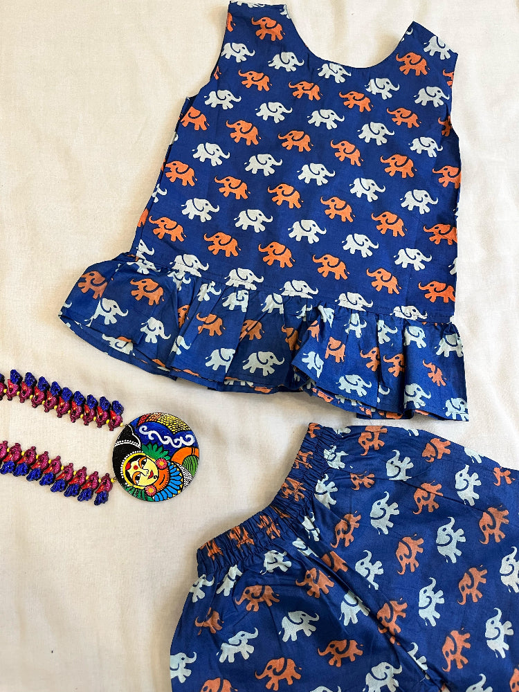 cotton animal printed girls co-ords set