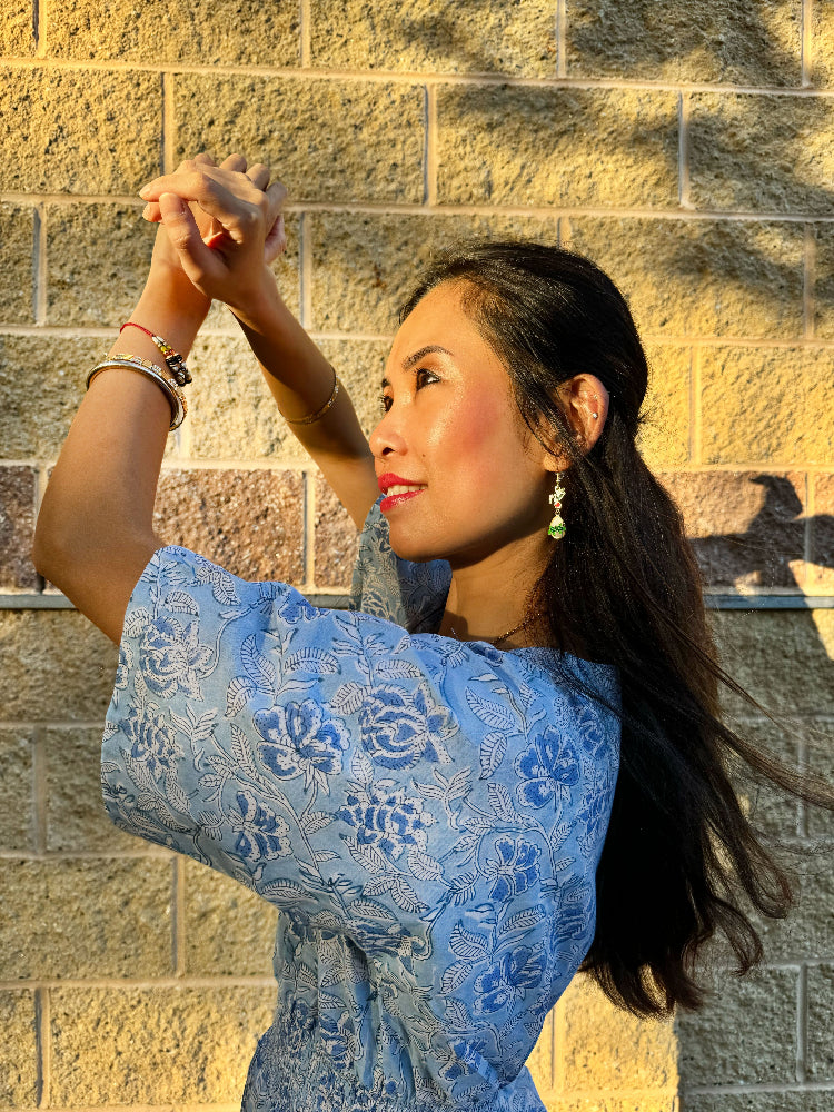 cotton floral maxi dress for women