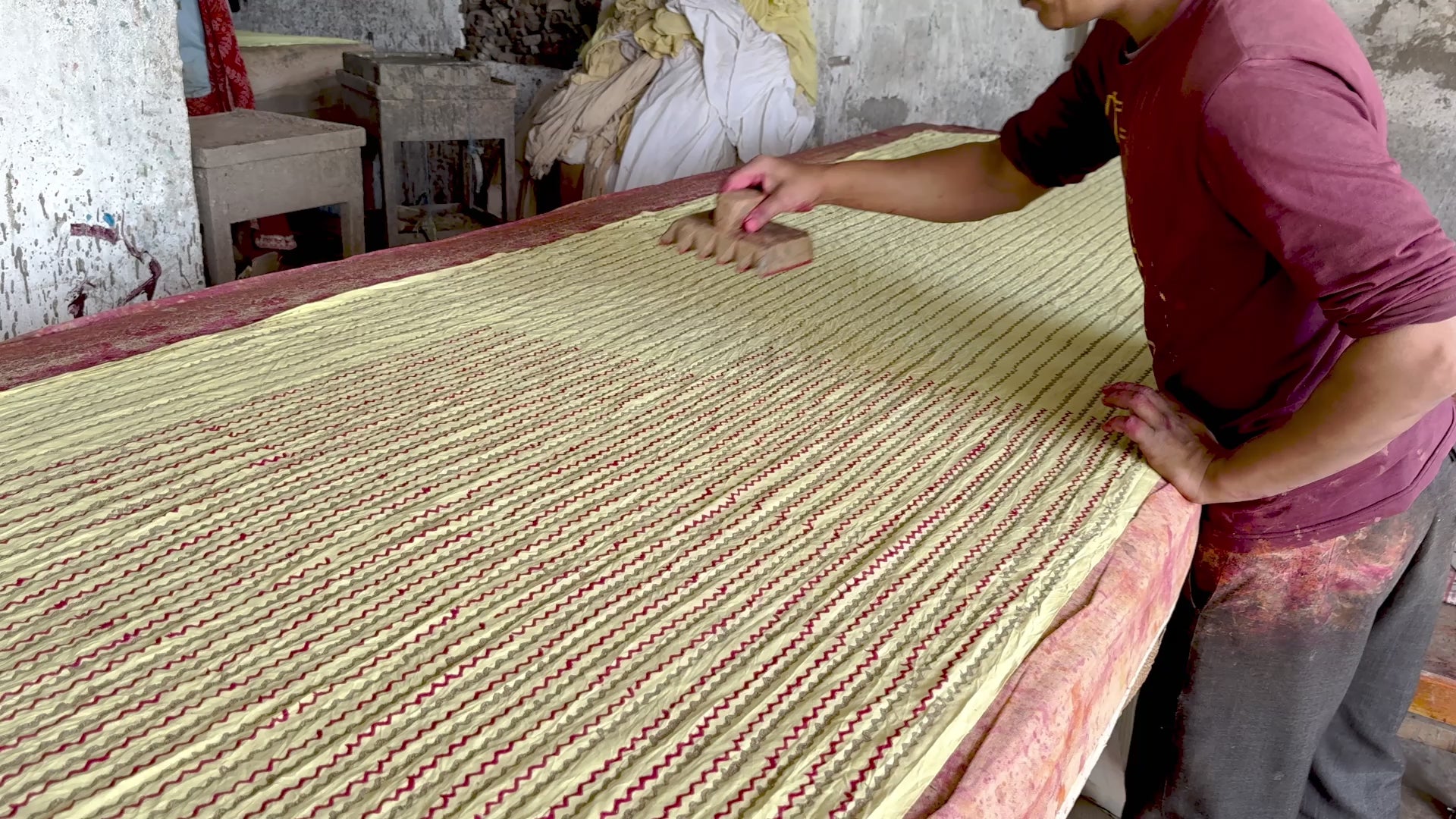 Load video: hand block printing