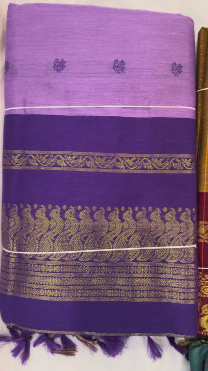Kalyani Silk Cotton Saree in Beautiful Mustard Yellow with Rich Pattu Border in Maroon Color