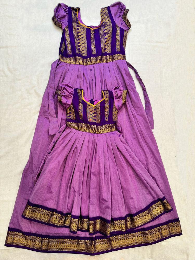 purple kalyani cotton kids dress