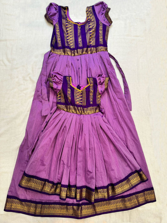 purple kalyani cotton kids dress