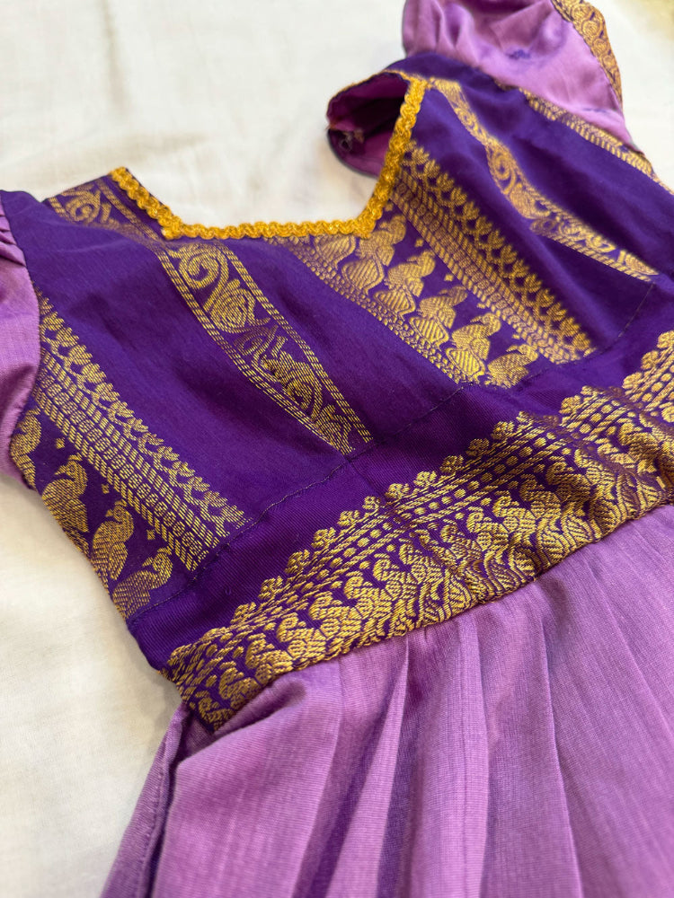 purple kalyani cotton kid dress