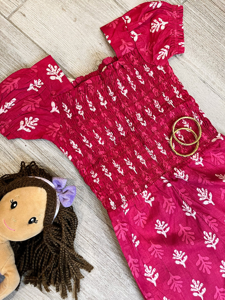 pink cotton girls romper