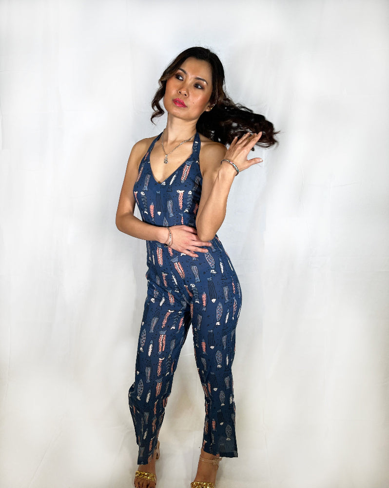 cotton animal print jumpsuit for women