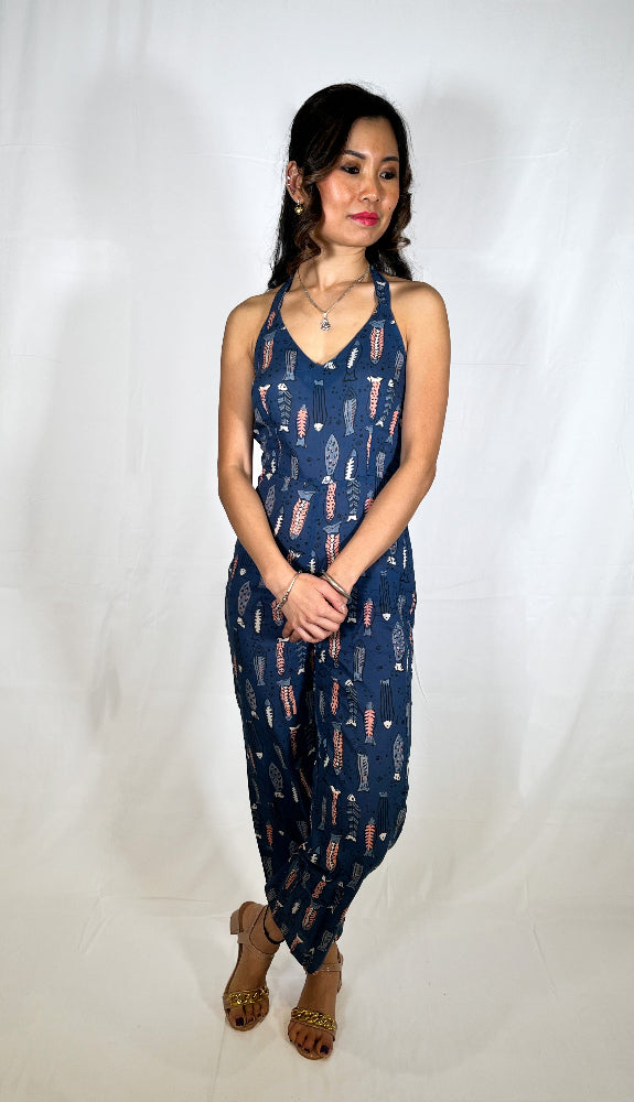 cotton animal print jumpsuit for women
