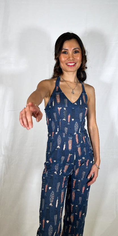 cotton animal print jumpsuit for women