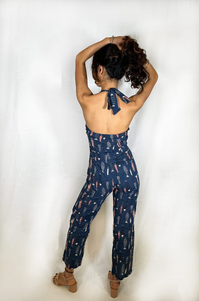 cotton animal print jumpsuit for women