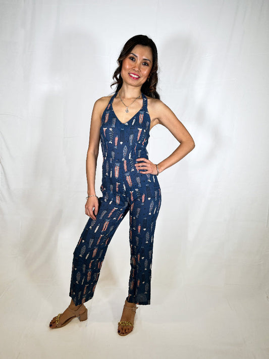 cotton animal print jumpsuit for women