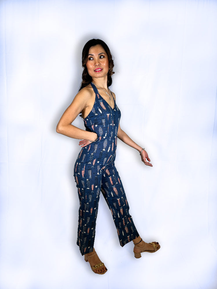 cotton animal print jumpsuit for women